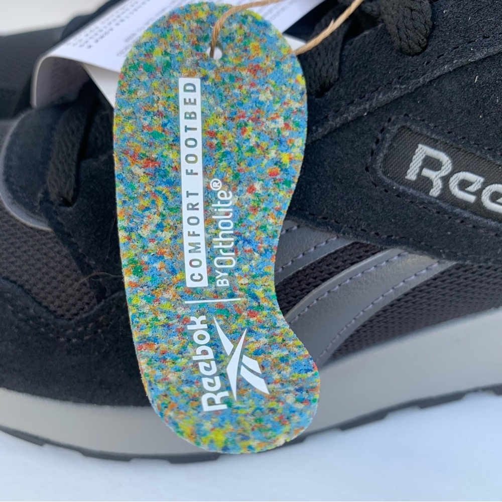 New Reebok Unisex GL 1000 Comfort Footbed size 8 Men / Women 9 Black/Grey - Picture 13 of 16